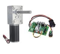 DC Motor Worm Gear Motor Self-lock High Torque Motor For Curtain Machine Billboard Home Equipment(24V 160rpm,Package C)