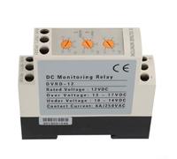 DC Overvoltage and Undervoltage Protection Relay DVRD Series, Adjustable Thresholds 10-17V, 2 NO/NC Contacts, LED Status Indicators, Rail Mount, for Motors Batteries UPS Switchgear Panels(DC12V)