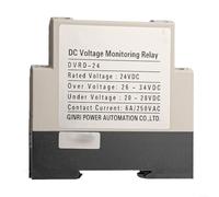 DC Overvoltage and Undervoltage Protection Relay DVRD Series, Adjustable Thresholds 10-17V, 2 NO/NC Contacts, LED Status Indicators, Rail Mount, for Motors Batteries UPS Switchgear Panels(DC24V)