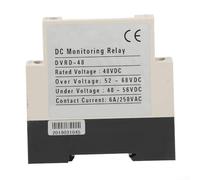 DC Overvoltage and Undervoltage Protection Relay DVRD Series, Adjustable Thresholds 10-17V, 2 NO/NC Contacts, LED Status Indicators, Rail Mount, for Motors Batteries UPS Switchgear Panels(DC48V)