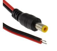 DC Pigtail Power Plug 5.5 x 2.5mm To Bare Ends For CCTV Cable 0.3m