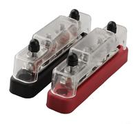 Dc Power Distribution Block with Protective Cover 2 Pcs for Bus Bar 12v48v 4 Terminals M6 X with Automotive Marine Rv Wiring Tinned B