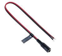 DC Power Extension Cable Female 2.1mm / 5.5mm Socket to Bare End Jack Pigtails Connector Wire Compatible with CCTV Security Camera, IP Camera, DVR Standalone, LED Strip, Surveillance, Monitors 0.3m