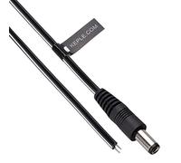 DC Power Extension Cable Male 2.5mm / 5.5mm Jack Pigtails Bare Plug Connector Barrel Wire Compatible with CCTV Security Camera IP Camera DVR Standalone LED Strip Surveillance Monitors (1.5m Black)