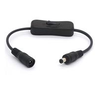 DC Power Extension Cord with Switch, DC switch Inline On/Off Cable Male to Female Jack for CCTV Cameras LED Strip Tape Light and other DC power Connector