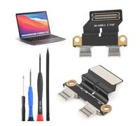 DC Power Jack Connector for Mac Book Air 13" I/O USB-C Charging Port Replacement for Mac Book Air 13" A1932 2018 2019/A2179 A2337 2020/ A2141 Dock Connector Flex Cable with Repair Tools