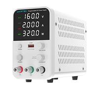 DC Power Supply, 0-320W 0-160V 0-2A Adjustable Voltage&Current Knob Programmable Power Supply AC-DC DIY Lab Switching Power Source, for Electronics Testing (White(U.K))