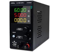 DC Power Supply Variable,60V 5A 300W Adjustable Switching DC Regulated Bench Power Supply with High Precision 4-Digit LED Display, 9V/2A 18W USB Port, Coarse and Fine Adjustment