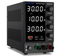 DC Power Supply Variable, Adjustable Switching Regulated Power Supply (0-30 V 0-10 A) with 4-Digits LED Display, 5V/3.6A USB Quick-Charge Interface, Short Circuit Alarm, Coarse and Fine Adjustments