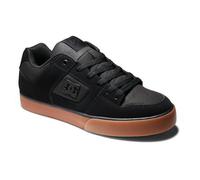 DC Pure Mens Black Leather Lace Up Skate Shoes Trainers Size UK 8-9