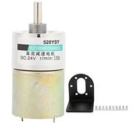 DC Reduction Motor with Bracket, Low Speed Adjustable 24V, CW/CCW Rotation for Micro Machinery - High Torque, Durable All Metal Gears, Overload Protection for Industrial Use (150rpm/min)