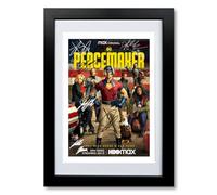DC’s Peacemaker Cast Signed Autograph A4 Poster Photo Print TV Show Series Season Framed Memorabilia Gift (BLACK FRAMED & MOUNTED)