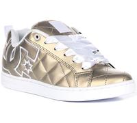 Dc Shoes Court Graffik S Women's Quilted Vent Hole Ribbon Lace Trainers (Gold, UK 4)