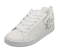 DC Shoes Court Graffik Womens Skate Trainers in White Silver - 4 UK