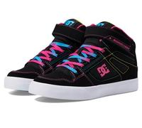 DC Shoes DC Unisex-Child Pure High Top Ev Skate Shoes with Ankle Strap and Elastic Laces, Girls' Skateboard Shoes, Multi, 3 Little Kid