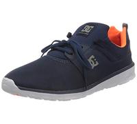 DC Shoes Men's Heathrow Sneaker, Dc Navy/Orange, 4 UK