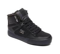 DC SHOES MENS PURE HI TOPS BOOTS.NEW FAUX FUR LINED BLACK HIGH REAL LEATHER W26