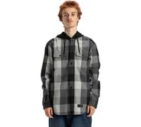 DC Shoes Mens Ruckus Hooded Flannel Long Sleeve Shirt - Black - M