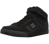 DC Shoes Unisex-Child Pure High Top Ev Skate Shoes with Ankle Strap and Elastic Laces, Black/Black/Black, (2.5 M) US Little Kid