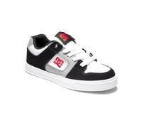 DC Shoes Kids' Pure Leather Lace Up Trainers, White/Black/Red
