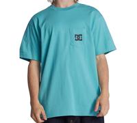 DC Shoes T-Shirt Short Sleeved Cotton Men DC Star Pocket light blue
