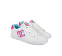 DC Shoes Women's Chelsea Sneaker, White/Pink/Turquoise, 2.5 UK