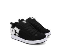DC Shoes Women's Court Graffik Casual Low Top Skate Shoe, Black/White Stencil, 8.5 UK