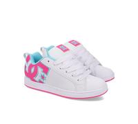 DC Shoes Women's Court Graffik Sneaker, White/Hot Pink/Turqoise, 5.5 UK