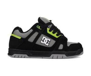 DC Stag Mens Chunky Skate Shoes Leather Trainers Black Green Size 8-13