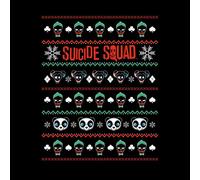 DC Suicide Squad Knit Pattern Women's Christmas T-Shirt - Black - L