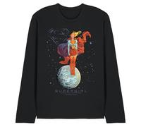 Dc Supergirl Galactic Woman of Tomorrow Unisex Long Sleeve T Shirt, Black, Medium