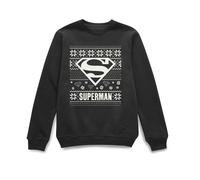 DC Superman Christmas Knit Logo Black Christmas Jumper - XXL