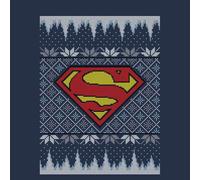 DC Superman Knit Men's Christmas T-Shirt - Navy - M