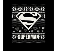 DC Superman Knit Pattern Women's Christmas T-Shirt - Black - L