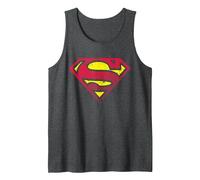 DC Superman Logo Halftone Tank Top, Men, Dark Heather Grey, Large