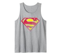 DC Superman Logo Halftone Tank Top, Men, Heather Grey, Large