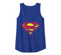 DC Superman Logo Halftone Tank Top, Women, Royal Blue, Small