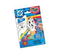 DC Superman Sticker Activity Set - 40+ Pieces, Colouring Pens - 6 Pack