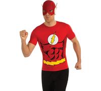 DC The Flash Adult Costume Shirt w/ Mask Large