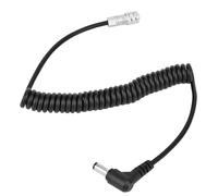 DC to BMPCC 4K 2Pin Plug Power Coiled Cable, Cinema Gold V Mount Battery Cable, D Tap Power Cable for BMPCC 4K Camera with Reinforced Sleeve and Gold - Plated Pin (Bent Head)