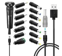 DC to DC Charger Cable,Universal 5V USB to DC Power Cable 1M,DC Charger Cable 5.5 x 2.1mm Plug Adapter with 14 Interchangeable DC Connectors,Type-C for Speaker, LED Lights, Router, Etc.(Black)