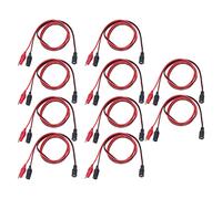 DC to Dual Test Clip Power Cable, Copper Core Electrical Test Adapter Wire with Red Black Leads, 3.3ft 10 Pack for Battery Charging and Tester Connection (DC Female to Clip)
