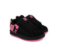 DC Unisex-Child Court Graffik Low Top Skate Shoe Sneaker, Black/Pink, 1 Little Kid