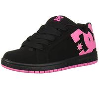 DC Unisex-Child Court Graffik Skate Shoe, Black/Pink, 4 UK