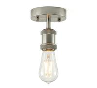 DC VOLATGE Single Head Fully Earth Ceiling Light Retro Flush Mount Satin Nickel E27 Lamp Holder Sconce Chandeliers Pendent Set for Living Room Dining Room