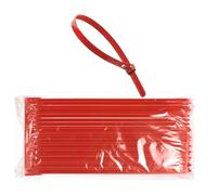 DC VOLTAGE 100 Pack of 3.6mmx300mm Reusable Cable Ties, Heavy Duty with 40lbs Tensile Strength Red Releasable Adjustable Cable Ties, 12" Premium Tie Wraps, Strong Nylon Zip Ties