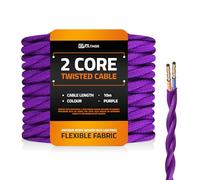 DC VOLTAGE 10m 2 Core Twisted Cable Flexible Wire Lamp Cord, 2 Conductor 32.8ft Vintage Light Flex Cable DIY Lamps Electrical Wire Lighting Appliance Wire Twisted Fabric Electrical Wire (Purple)