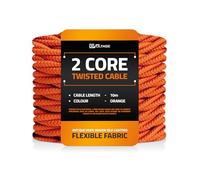 DC VOLTAGE 10m 2 Core Twisted Cable Flexible Wire Lamp Cord, 2 Conductor 32.8ft Vintage Light Flex Cable DIY Lamps Electrical Wire Lighting Appliance Wire Twisted Fabric Electrical Wire (Orange)
