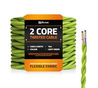 DC VOLTAGE 10m 2 Core Twisted Cable Flexible Wire Lamp Cord, 2 Conductor 32.8ft Vintage Light Flex Cable DIY Lamps Electrical Wire Lighting Appliance Wire Twisted Fabric Electrical Wire (Light Green)