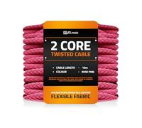 DC VOLTAGE 10m 2 Core Twisted Cable Flexible Wire Lamp Cord, 2 Conductor 32.8ft Vintage Light Flex Cable DIY Lamps Electrical Wire Lighting Appliance Wire Twisted Fabric Electrical Wire (Rose Pink)